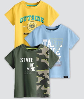 CODEZ Pack of 4 Boys Cotton Blend T-Shirt ( Multi Color )