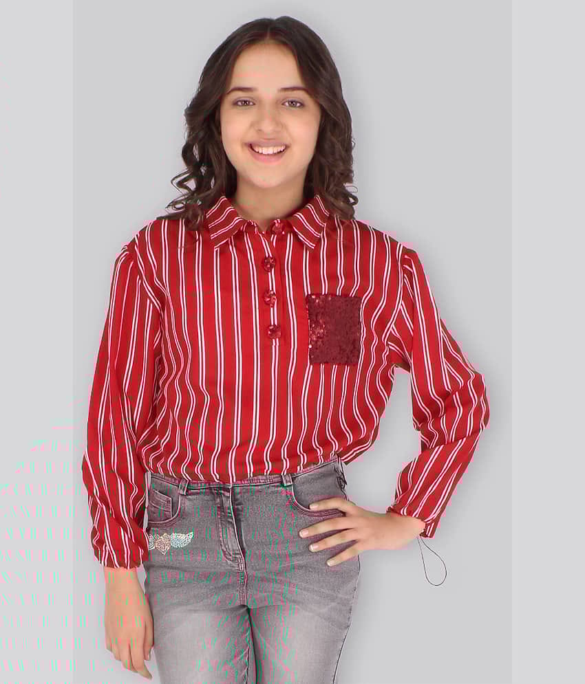 Cutecumber Pack of 1 Girls Satin Top ( Maroon )