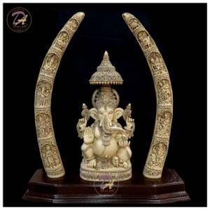 Marble Dust Vinayaka With Tusk