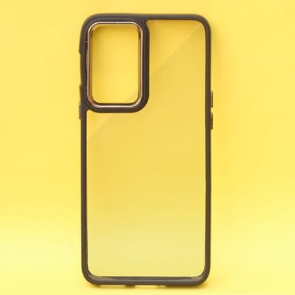Black Metal Safe Transparent Case for Oneplus 9rt