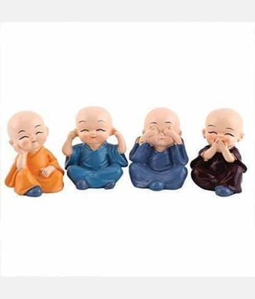 Fashion Bizz Baby Monk Hat Buddha Figurines Decorative Showpiece - 6 cm, Set of 4