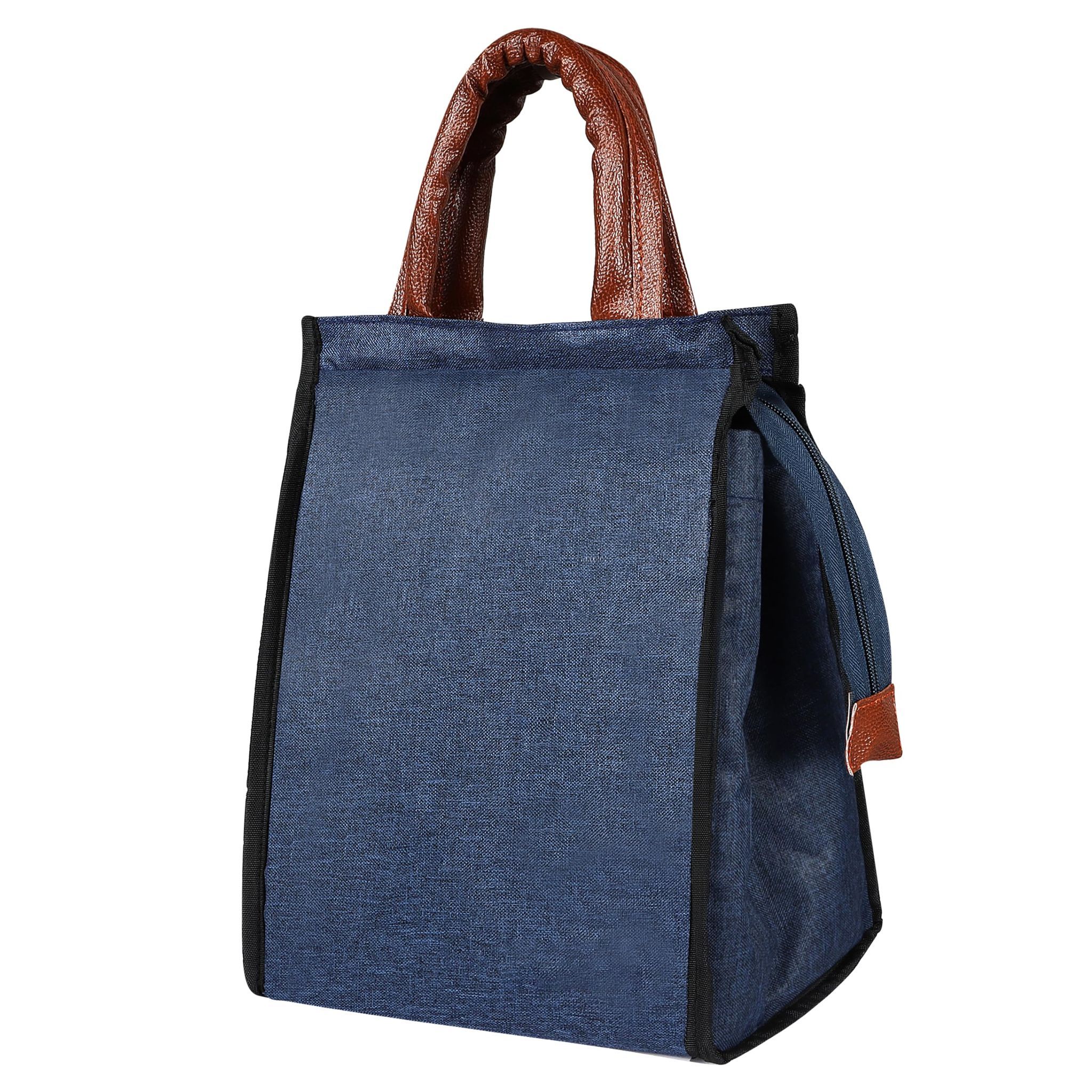 Azure Dream: Linen Textured Insulated Tiffin Bag/Lunch Bag (TB07)