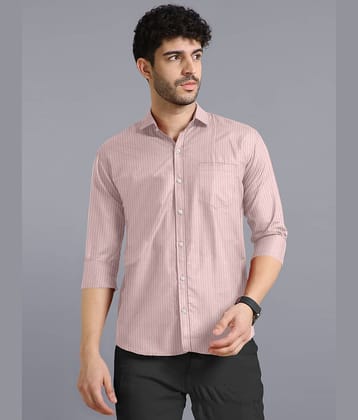 Ethnic Trendz Cotton Blend Regular Fit Striped Full Sleeves Men's Casual Shirt - Light Blue ( Pack of 1 )