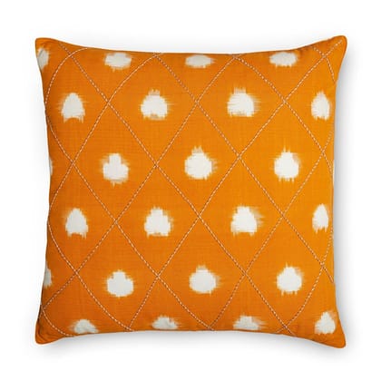 Embroidered Cotton Ikat Cushion Cover 18x18 Inches Pack of 1