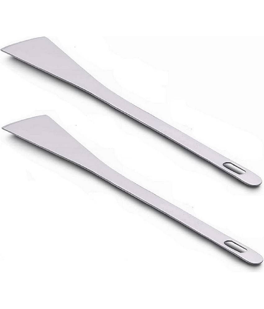 Dynore Silver Steel Flipper Spatula ( Pack of 2 )