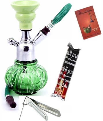 Being Nawab Green 22 cm Glass Table Hookah - Pack of 1