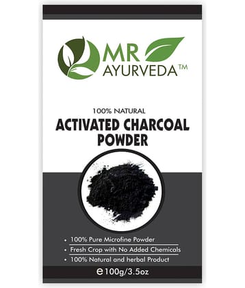 MR Ayurveda 100% Natural Activated Charcoal Powder Face Pack Masks 100 gm