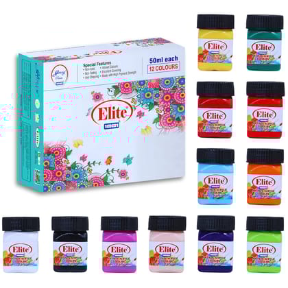 1001 Elite Artists Acrylic Colors Set | 12 Shades X 50ml Each | MultiSurface | Art Craft & Paint Work | Multicolours 1001 Elite Artists Acrylic Colors Set | 12 Shades X 50ml Each | MultiSurface | Art Craft & Paint Work | Multicolours