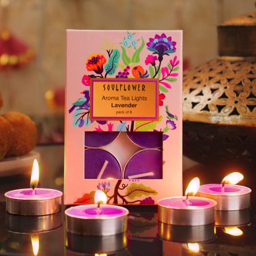 Soulflower T Light Candle - Lavender 6