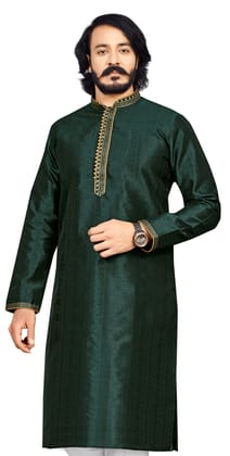Elegant Green Jacquard Kurta for Men-S