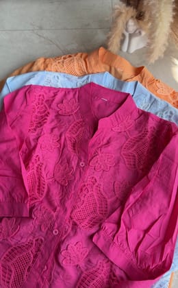 Pistachio summer shirt-Hot pink / XS