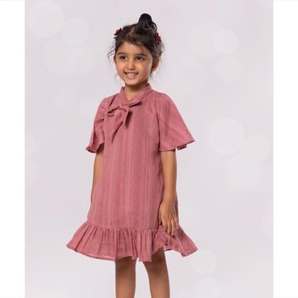 Cotton Dress | Colour Pop, Dusty Rose | 0-12Y-0-6m