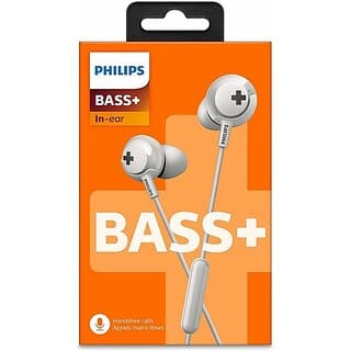 PHILIPS SHE4305WT/27 Bass+ Earphone with Mic Headphone Wired Headset (White, In the Ear)_334clone.