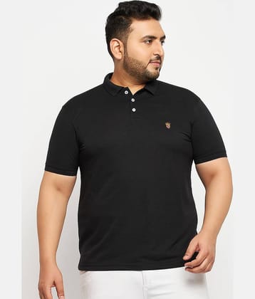 RELANE Pack of 1 Cotton Blend Regular Fit Solid Half Sleeves Men's Polo T Shirt ( Black )