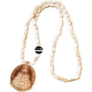 Shyam Baba Tulsi Mala Beads Wood Necklace