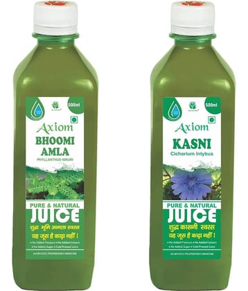 Axiom Bhoomi Amla 500Ml + Kasni Juice 500Ml , Ayurvedic Juice Combo Pack