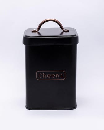 Market99 Cheeni Jar, Kitchen Decorative, Countertop Metal Storage Jar, Black, Mild Steel | (1.9 Litre)