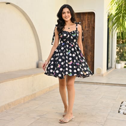 Flutter Spot Short Dress-XS