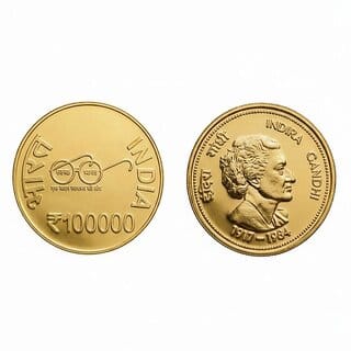 1 Lakh Rupees 1917-1984 Indira Gandhi Gold-plated Fantasy Coin Silver Series