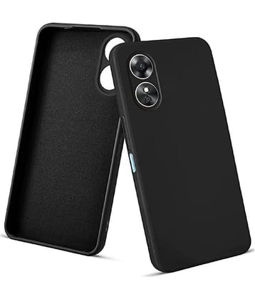 Case Vault Covers - Black Silicon Plain Cases Compatible For OPPO A78 5G ( Pack of 1 )