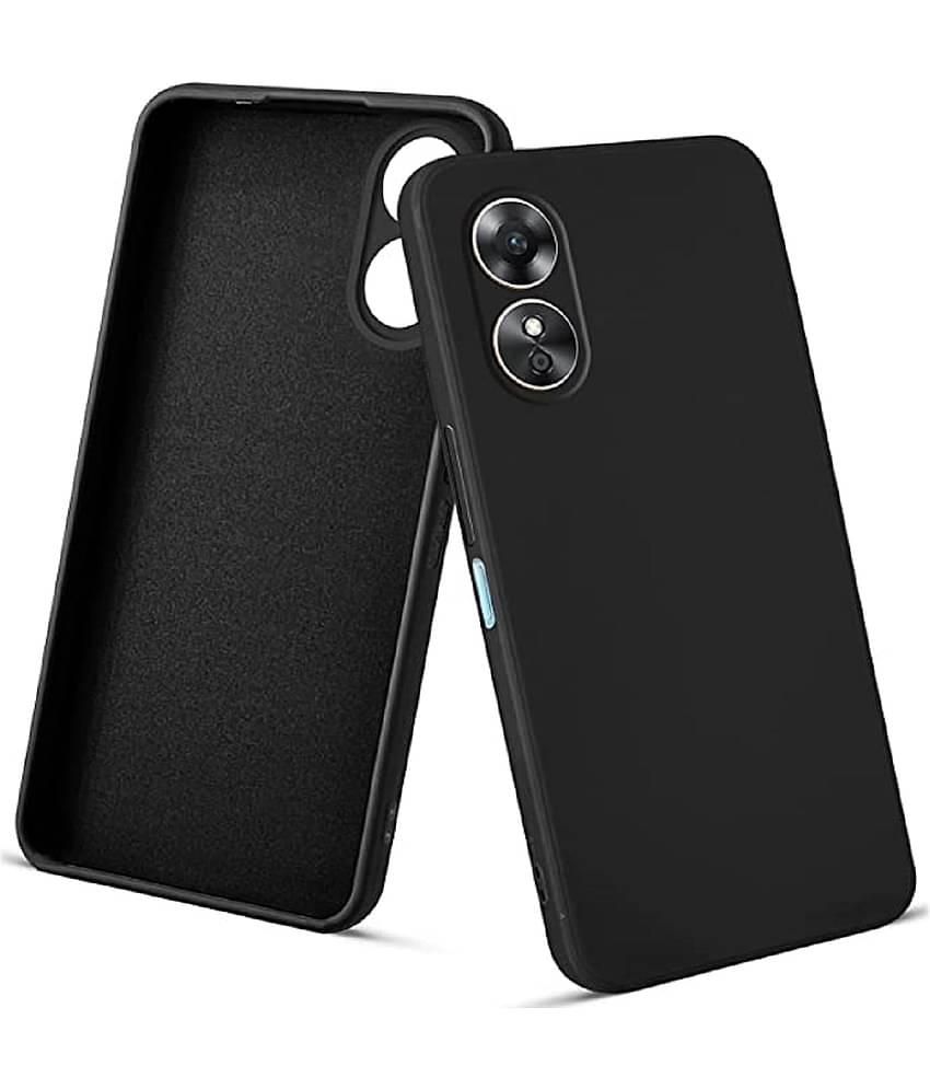 Case Vault Covers - Black Silicon Plain Cases Compatible For OPPO A78 5G ( Pack of 1 )