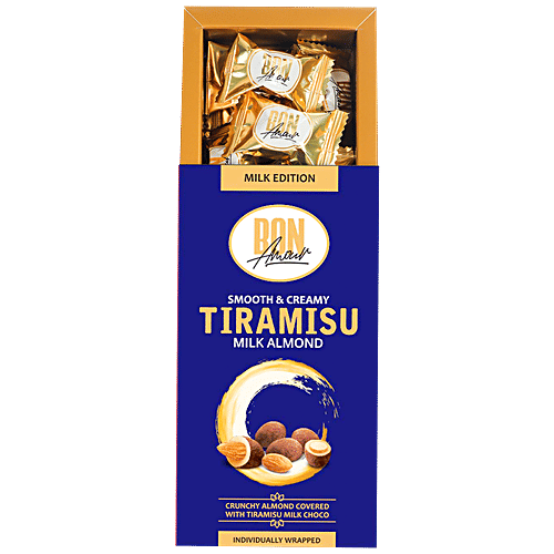 Bon Amour Tiramisu Chocolate - Milk Almond, Smooth & Creamy, 80 g