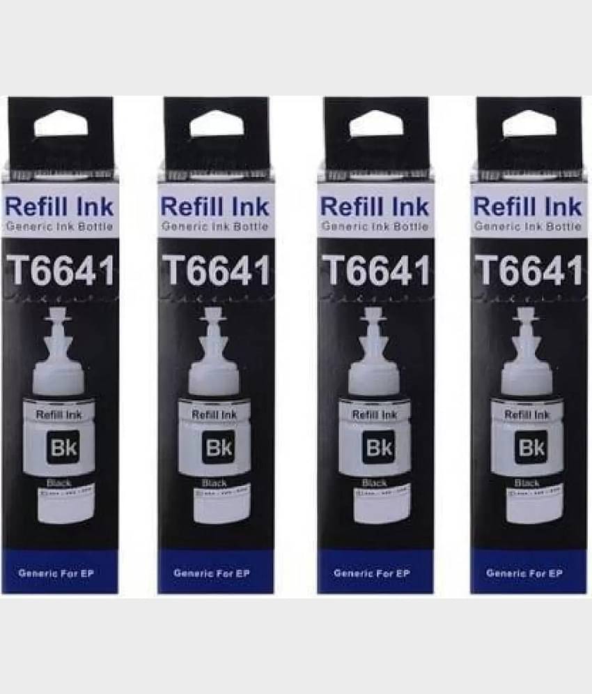 TEQUO 664 Ink For L110 Black Pack of 4 Cartridge for L130, L360, L380, L350, L361, L565, L210, L220, L310, L355, L365, L385, L405, L455, L130, L485, L550