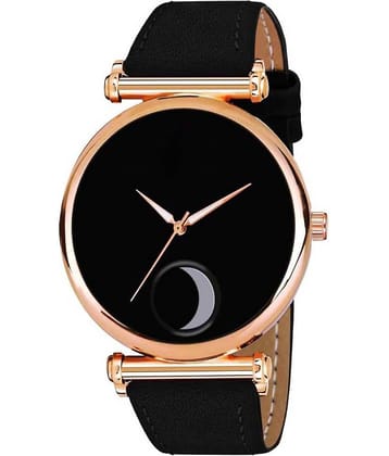 EMPERO - Black Leather Analog Men's Watch