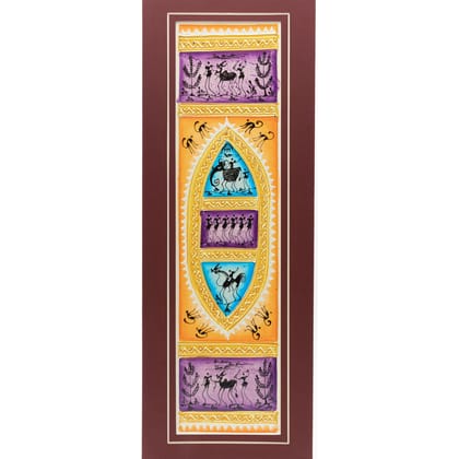 Hand Painted Saura Painting Embosis Mount