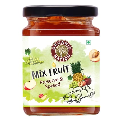 Organic Nation MIXED FRUIT CONSERVE - JAM - Rich in Calcium, Iron and Magnesium - Low Sugar | No Preservatives | For family and kids 340 g