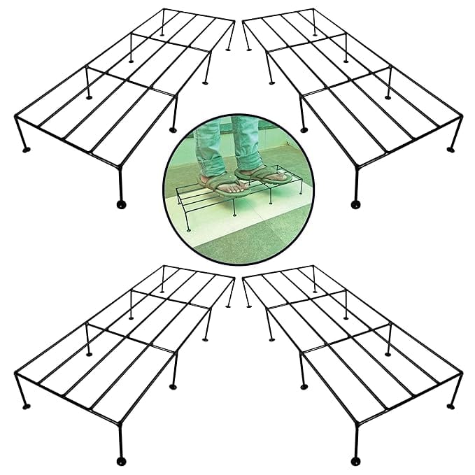 SUSHILA AGROFERT Balcony Plant Stands Set of 4 Decorative Powder Coated Outdoor Metal Plant Stands