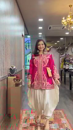 Designer Party Wear Look Top ,Dhoti Salwar And Dupatta