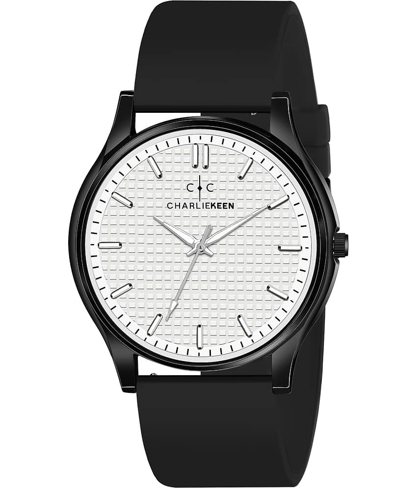 CHARLIEKEEN Black Silicon Analog Men's Watch