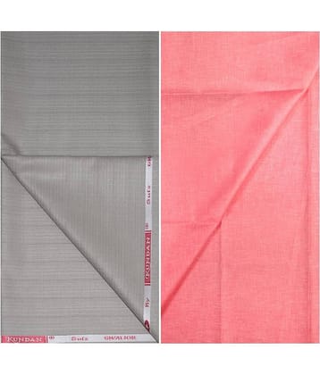 KUNDAN SULZ GWALIOR Pink Cotton Blend Unstitched Shirts & Trousers ( 1 Pant & 1 Shirt Piece )