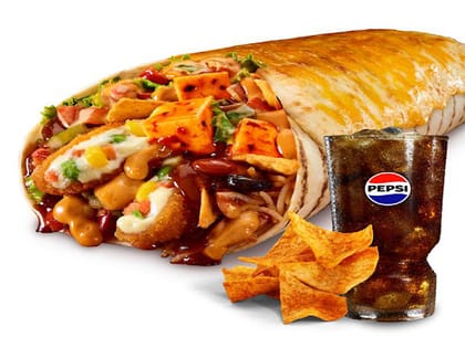 Grilled Cheese Boss Burrito Veg (Free Nachos & Pepsi)
