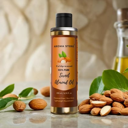 Cold Pressed Extra Virgin Sweet Almond Oil by Aroma Store