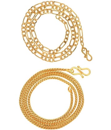 AanyaCentric Combo of 2 Gold Plated 28inches Long Fashion Chain