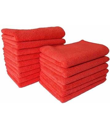 SOFTSPUN Microfiber Cloth - 15 pcs - Small - 20x30 cms - 340 GSM Red - Thick Lint & Streak-Free Multipurpose Cloths - Automotive Microfibre Towels for Car Bike Cleaning Polishing Washing & Detailing