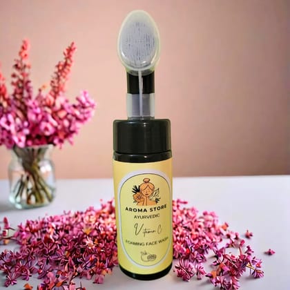 Vitamin C Foaming Face Wash with Inbuilt Brush Skin Brightening, Anti Acne & Pigmentation Removal Amla, Neem, Tea Tree For All Skin Types