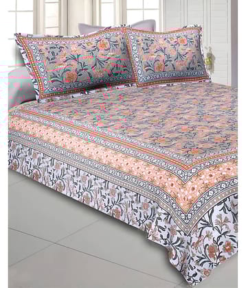 Bombay Spreads Cotton 1 Double King Bedsheet with 2 Pillow Covers ( Brown )