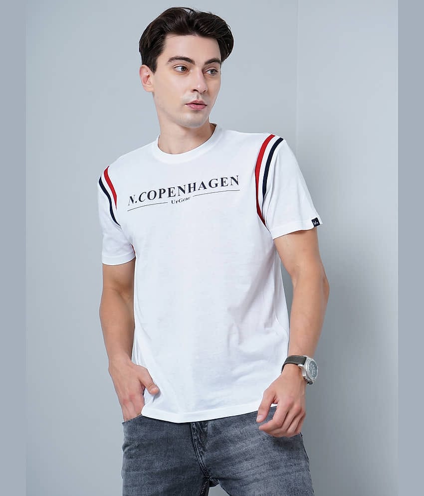 Paul Street Pack of 1 Cotton Blend Slim Fit Men's T-Shirt ( White )