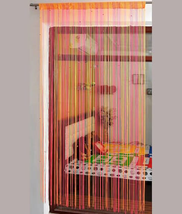 Ace International Others Semi-Transparent Rod Pocket Door Curtain 7ft (Pack of 1) - Pink