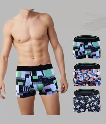 Cavenders Pack of 3 Nylon Trunks For Men's ( Multicolor )
