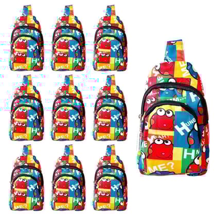 The Cartoon Print Colourful Crossbody Bag for Kids (Pack of 10) (Prepaid Only)