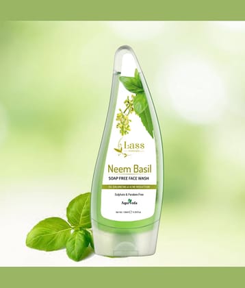 Lass Naturals Neem & Basil Face Wash - Natural Face Wash for all Skin Types 130ml Face Wash 130 mL