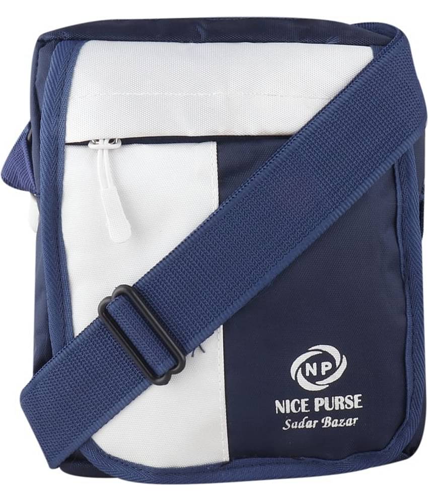 Nice Purse Navy Blue Colorblocked Messenger Bag
