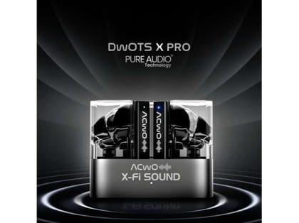 ACwO DwOTS X Pro, 50H Playtime, 3 EQ Modes, 13 mm Drivers, 32dB ANC Bluetooth Headset, True Wireless - Metallic-Black