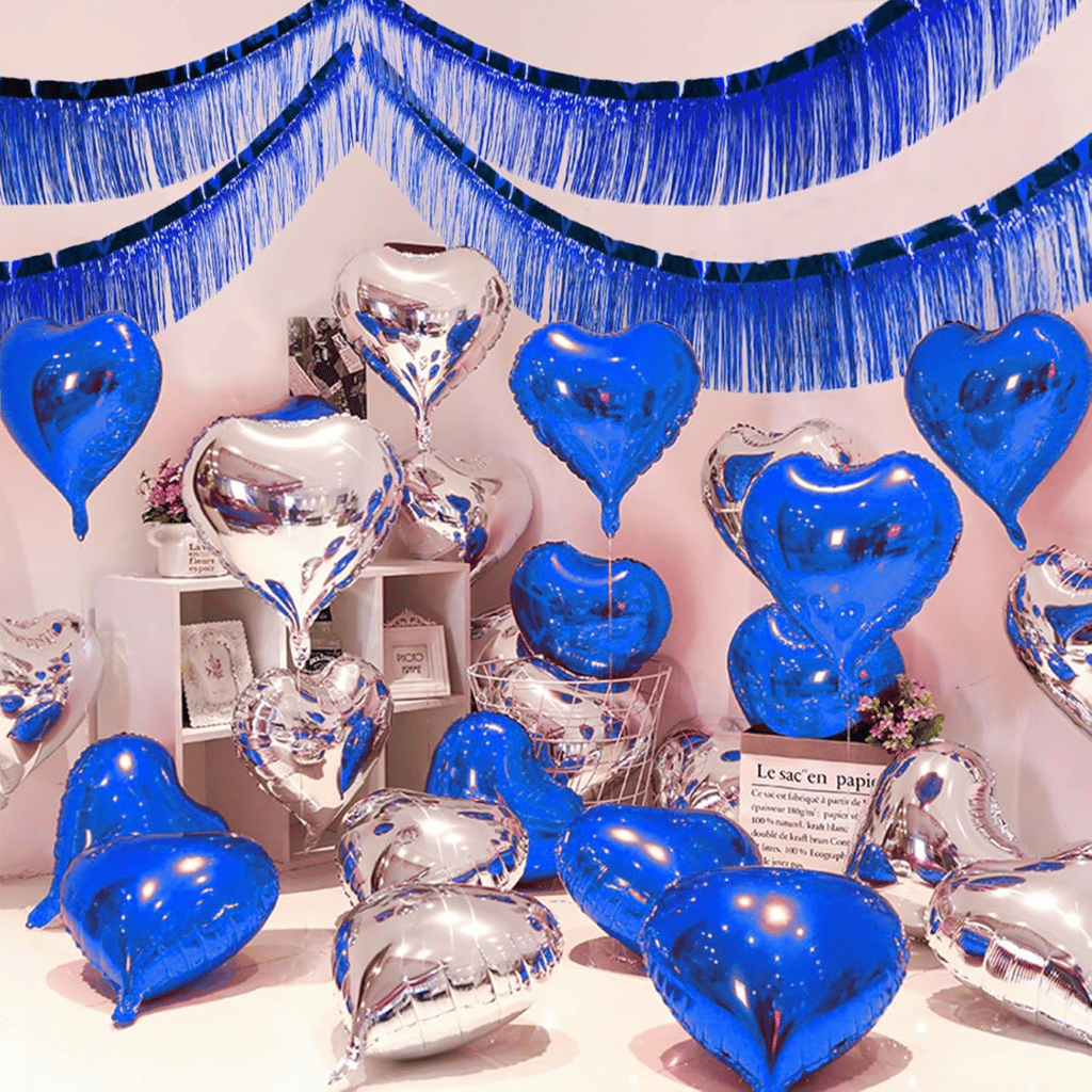 Dark Blue Foil Fringe Bunting Banner - 10FT - 1PC - Party and Festive Needs | Buy online on ZillyBuy