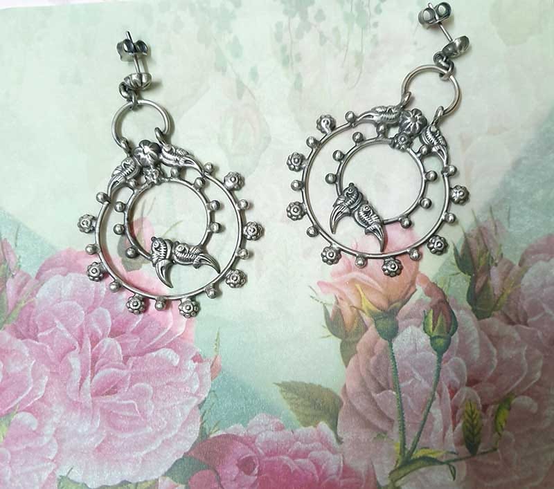 Sterling Silver Parrot Earrings