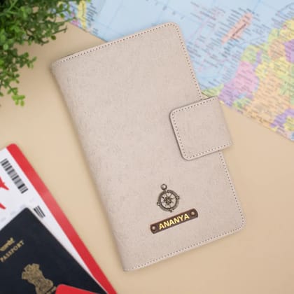 PERSONALISED FAMILY PASSPORT COVER - BEIGE-Beige